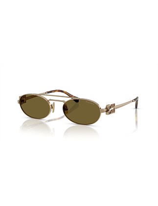 Oval GOLD DARK BROWN Sunglasses