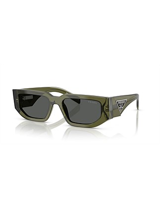 Rectangle GREEN DARK GREY Sunglasses