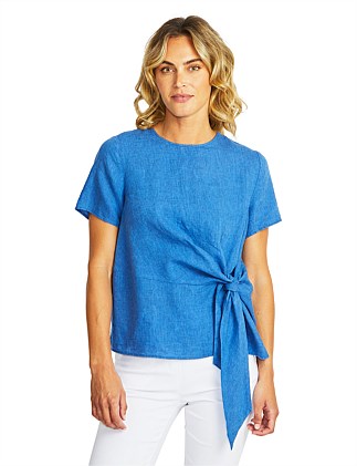 Jasmine Linen Knot Top