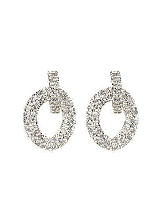 PAVE CHAIN LINK DROP EARRINGS