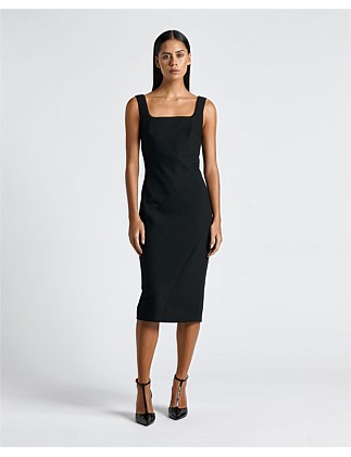 SQUARE NECK PANELLED DRESS