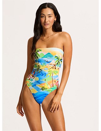 South Pacific Bandeau One Piece Swimsuit