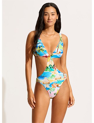 South Pacific Cut Out One Piece Swimsuit