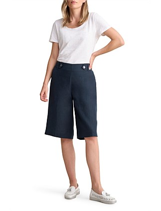 WAIST TAB LINEN SHORT