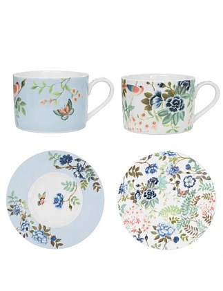 PORCELAINE DE CHINE TEACUP & SAUCER 220ML Set 2