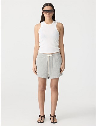 french terry side stripe short