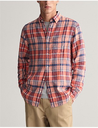 Regular Fit Madras Linen Shirt