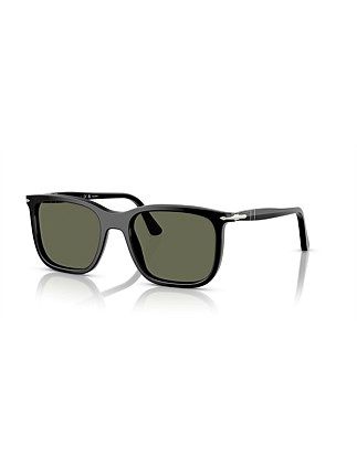 RENZO Rectangle BLACK POLAR GREEN Sunglasses