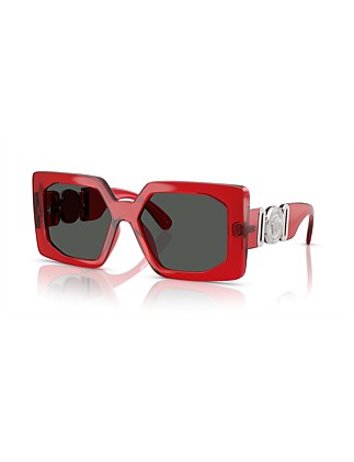 Square RED DARK GREY Sunglasses