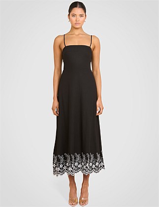 IRIS EMBROIDERED MIDI DRESS