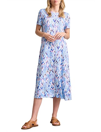 TRAPEZE JERSEY DRESS - JOLI ABSTRACT PRINT