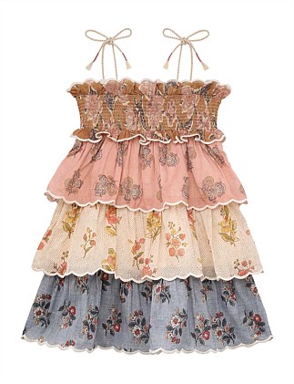 Tallow Tiered Shirred Dress (2Yrs - 12 Yrs)