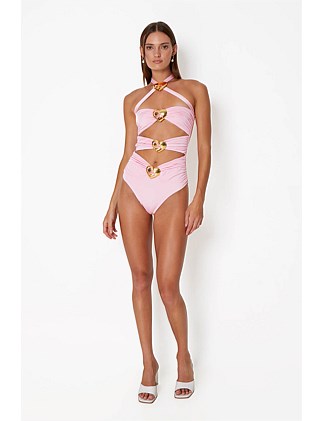 Diamond Heart Cut-Out Swimsuit