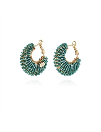 IZZIA BEADED HOOP EARRINGS SMALL