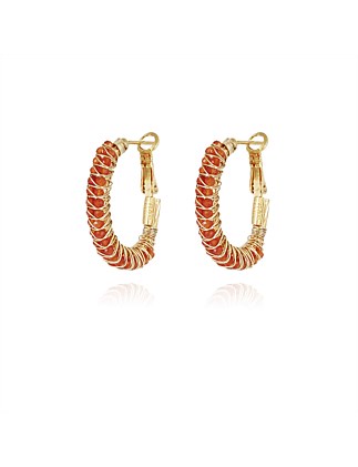 LYRE BEADED HOOP EARRINGS