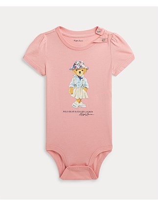 Baby Girl Polo Bear Cotton Jersey Bodysuit