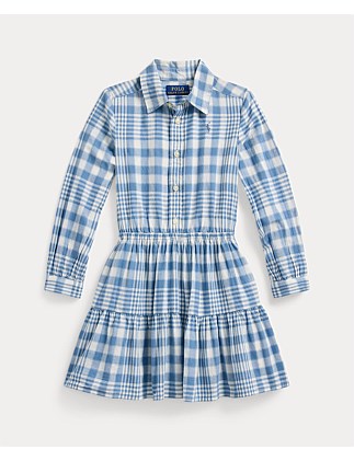 Girls Gingham Cotton Madras Shirtdress (2 Yrs - 6.5 Yrs)