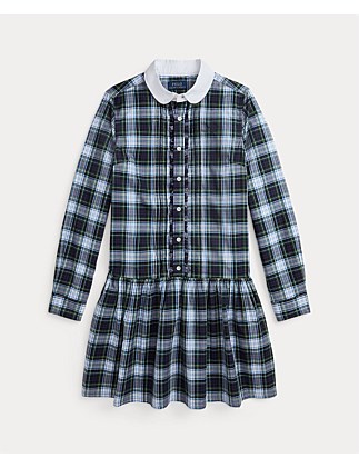 Girls Plaid Cotton Poplin Shirtdress