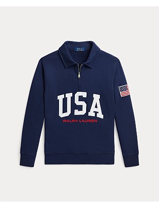 Boys USA Terry Quarter-Zip Sweatshirt