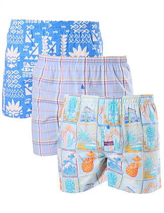 KAHUNA WAVE COTTON BOXER 3 PACK