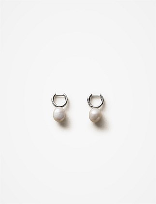 Elsa Pearl Hoop Earrings