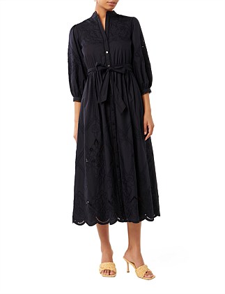 AISHA BRODERIE MIDI DRESS