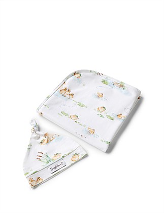 Duck Pond Organic Jersey Wrap & Beanie Set