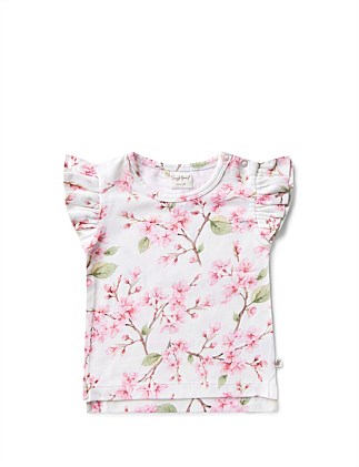 Cherry Blossom Organic T-Shirt with Frill