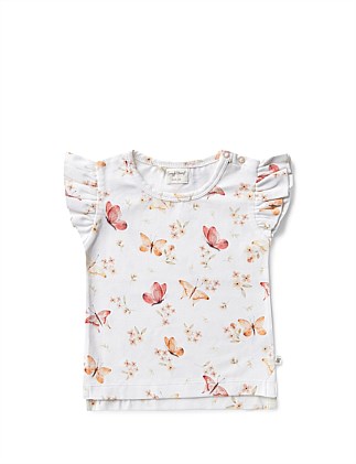 Butterfly Organic T-Shirt with Frill