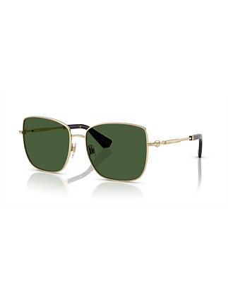 Square GOLD DARK GREEN Sunglasses