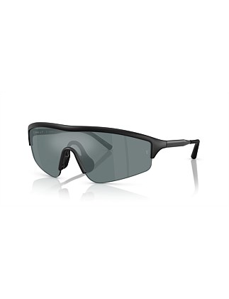 R-7 Irregular BLACK GREY FLASH MIRROR Sunglasses