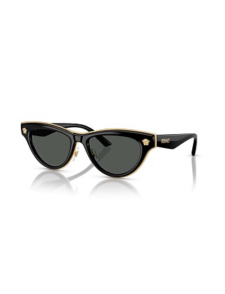 Cat Eye BLACK DARK GREY Sunglasses