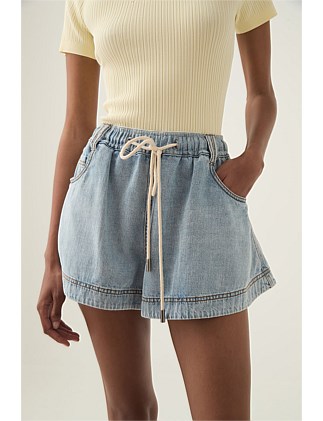 Aura Flared Denim Short