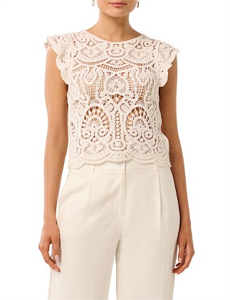 ZARA FRILL CROCHET TOP