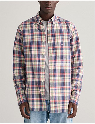 Regular Fit Checked Cotton Linen Shirt