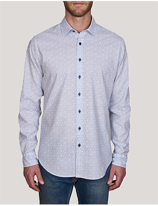 LS FOLLONICA PRINT LINEN BLEND SHIRT