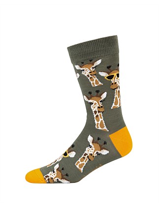 MENS COOL GIRAFFE BAMBOO SOCK