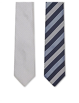 2PK STRIPE AND DIAG TIES