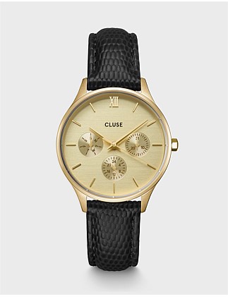 Minuit Multifunction Gold/Black Leather