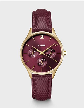 Minuit Multifunction Gold/Cherry Leather