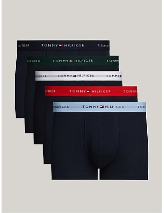 5-Pack Signature Repeat Logo Waistband Trunks