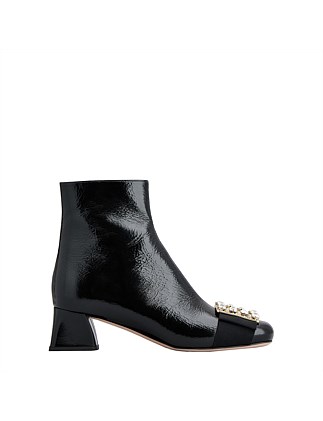 TRES VIVIER BOOTIES IN PATENT LEATHER