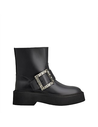 VIV' RANGERS BIKER BOOTIES IN LEATHER