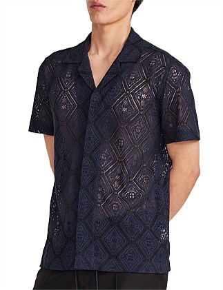 DUO TONE LACE SHORT SLEEVE SHIRT