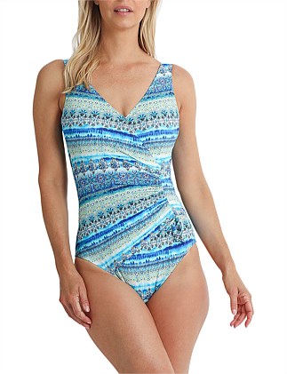 Euphoria Gathered Surplice One Piece Swimsuit