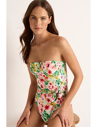 SCARF TIE BANDEAU ONE PIECE SWIMSUIT