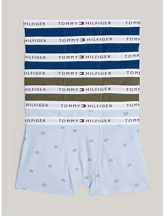 Boys 7-Pack Signature Print Logo Waistband Trunks