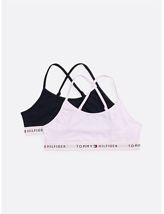 Girls 2-Pack Crossover Strap Print Bralettes