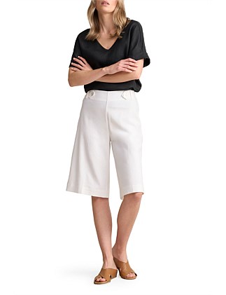 WAIST TAB LINEN SHORT