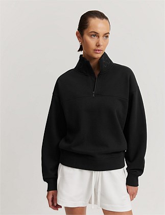 Australian Good Earth Cotton Zip Collar Sweat